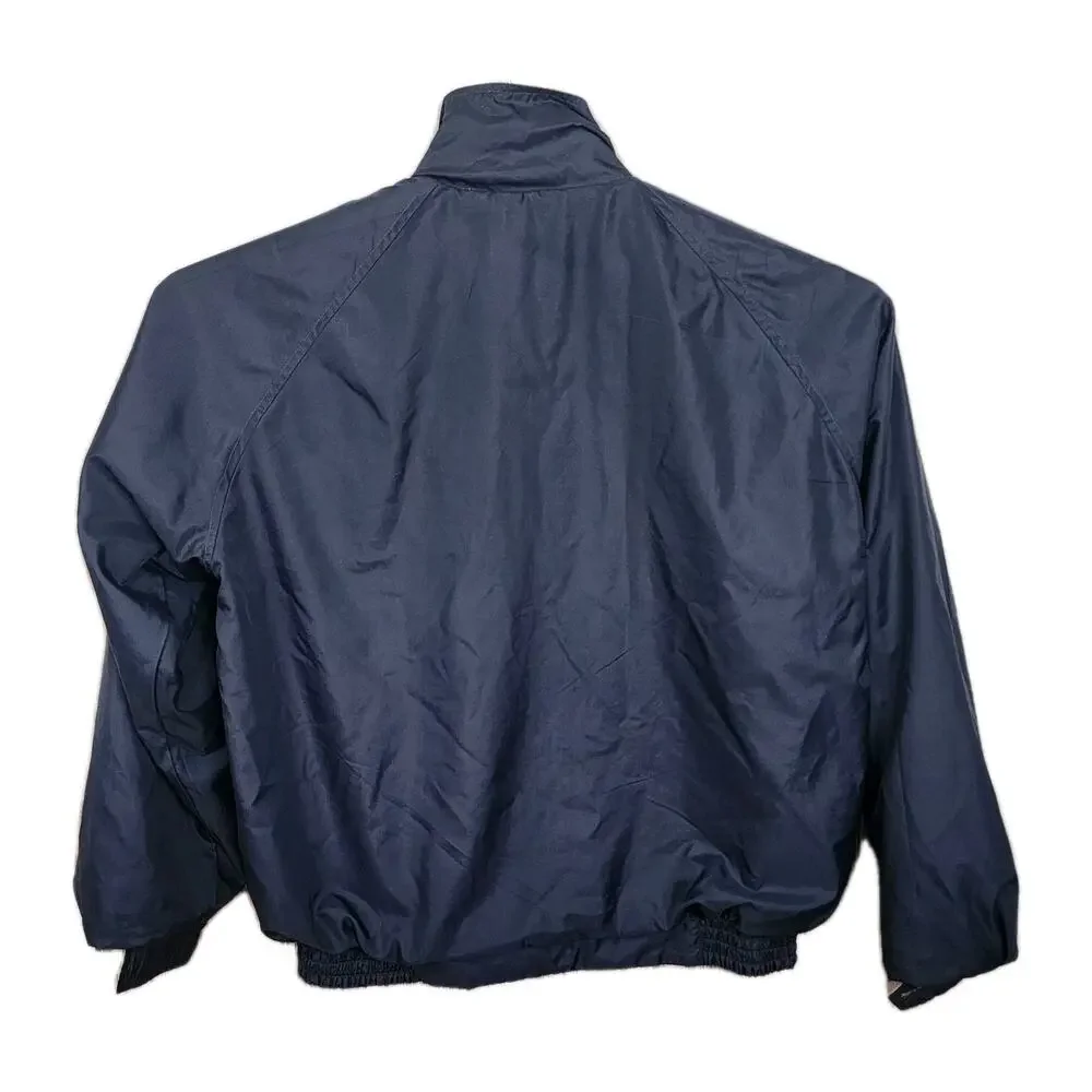 Lacoste Reversible Jacket Men's XL Navy Blue Tan Croc Logo Full Zip Bomber